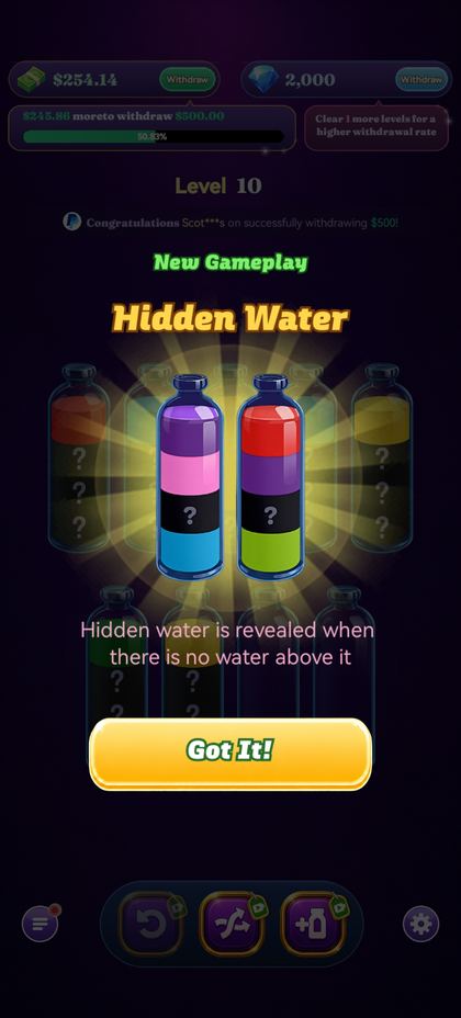 Hidden Water — new gameplay with mystery liquid layers
